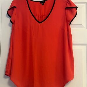Torrid Salmon Blouse with Black Trim